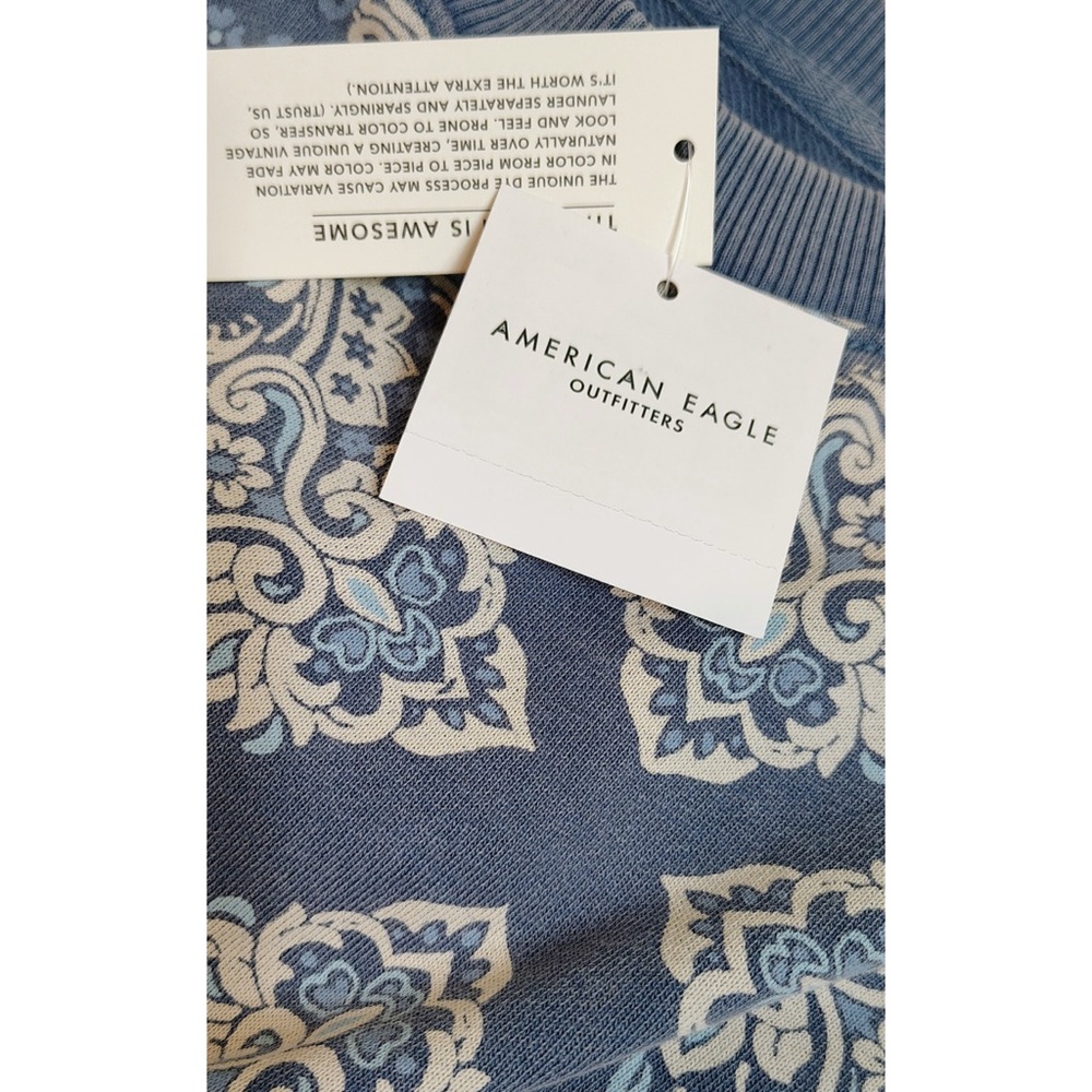 American Eagle Outfitters Blue Big Hug Crew Neck Sweatshirt NWT - Picture 7 of 9